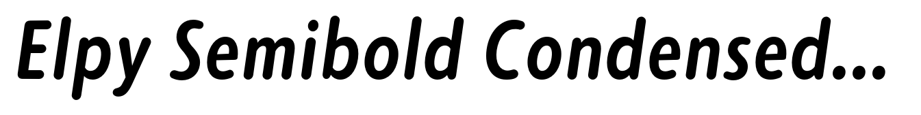 Elpy Semibold Condensed Italic